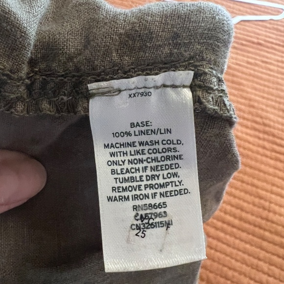 CASLON Women's 100% Linen Shorts Drawstring Waist Green Size XL - Picture 3 of 3